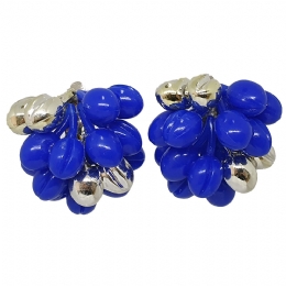 Fancy clip σκουλαρίκια με ασημί και χρωματιστά berries