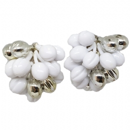 Fancy clip σκουλαρίκια με ασημί και χρωματιστά berries