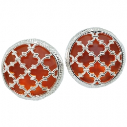 Clip circle Alice earrings with matte backside detail