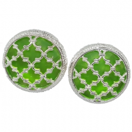 Clip circle Alice earrings with matte backside detail