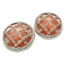 Clip κυκλικά σκουλαρίκια Alice με ματ εσωτερική λεπτομέρεια 