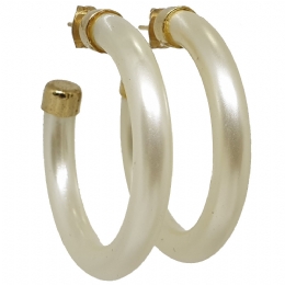 Small pearl hoop earrings 
