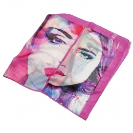 Violet Italian chiffon square scarf Faces