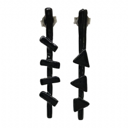 Μεταλλικά μακριά σκουλαρίκια με γεωμετρικά σχήματα