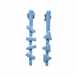 Μεταλλικά μακριά σκουλαρίκια με γεωμετρικά σχήματα