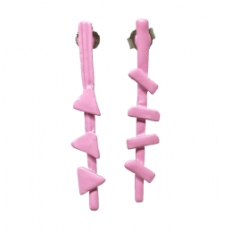 Μεταλλικά μακριά σκουλαρίκια με γεωμετρικά σχήματα