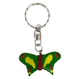 Ξύλινο μπρελόκ πεταλούδα πράσινη