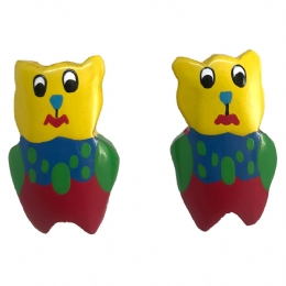 Ξύλινα clip παιδικά σκουλαρίκια Κίτρινα σκυλάκια