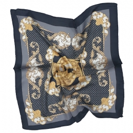 Ασπρόμαυρο πουά retro design μαντήλι λαιμού με μετάξι 