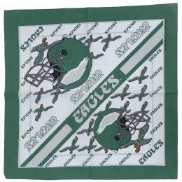 Πράσινη και λευκή Αμερικάνικη βαμβακερή μπαντάνα Eagles