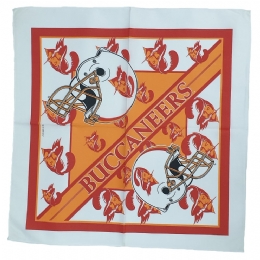 Πορτοκαλί και λευκή Αμερικάνικη βαμβακερή μπαντάνα Buccaneers