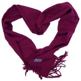 Fine quality Italian wool plain colour plum unisex scarf