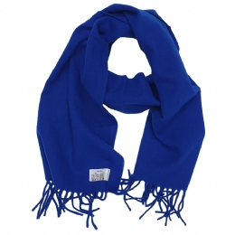Fine quality Italian wool plain colour royal blue unisex scarf