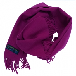 Fine quality Italian wool plain colour fuxia-purple unisex scarf