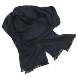 Μονόχρωμο μπλε-μαύρο Ιταλικό unisex φουλάρι linear design