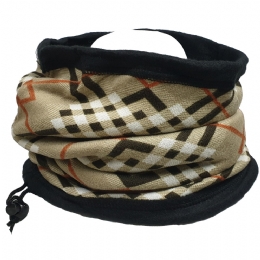Μπεζ unisex snood με καρό σχέδιο