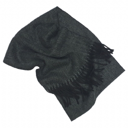 Grey unisex scarf with fishbone pattern