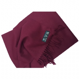 Fine quality Italian wool with cashmere plain colour burgundy unisex scarf