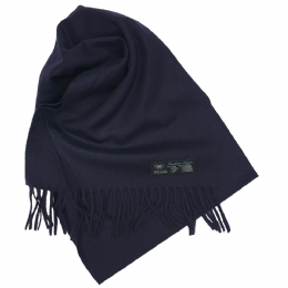 Fine quality Italian wool with cashmere plain colour blue unisex scarf