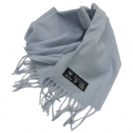 Fine quality Italian wool with cashmere plain colour light blue unisex scarf