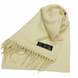 Fine quality Italian wool with cashmere plain colour off white unisex scarf