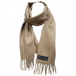 Μονόχρωμο μπεζ unisex Ιταλικό μάλλινο με cashmere κασκόλ εξαιρετικής ποιότητας 