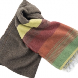 Πολύχρωμο μόκα Ιταλικό κασκόλ με ρίγες εξαιρετικής ποιότητας