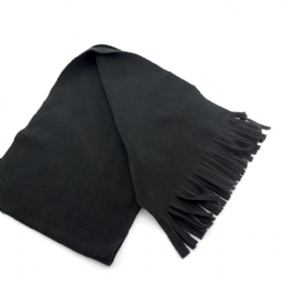 Unisex fleece μονόχρωμο μαύρο κασκόλ