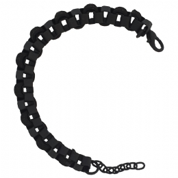 Μαύρο ματ βραχιόλι αλυσίδα με πλεγμένο μαύρο δερματάκι