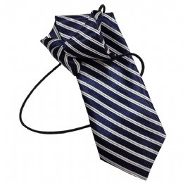 Μπλε παιδική γραβάτα με λευκές και μπλε λεπτές ρίγες