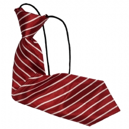 Κόκκινη παιδική γραβάτα με λευκές ρίγες
