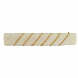Ορθογώνια εκρού μπαρέτα μαλλιών με λεπτομέρεια από χρυσό μεταλλικό νήμα