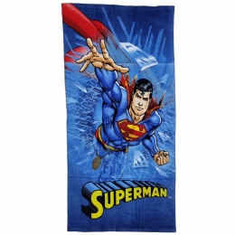 Γαλάζια παιδική πετσέτα θαλάσσης Superman