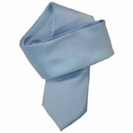 Plain colour light blue very narrow tie