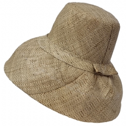 Natural μπεζ μαλακό καπέλο με μεγάλο γείσο από φυσική ψάθα