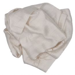 Μονόχρωμο λευκό φαρδύ φουλάρι - εσάρπα από ακατέργαστο μετάξι