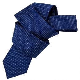 Μπλε royal πολύ στενή γραβάτα με λευκά και γαλάζια dots