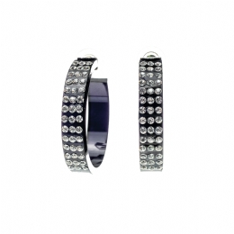 Μπλε plexiglass κρίκοι με δύο σειρές λευκά strass