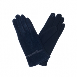 Μπλε ελαστικά μπουκλέ γάντια με φιογκάκι και βαμβακερή σύνθεση