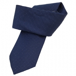 Πολύ στενή γραβάτα navy blue με μπλε ρουαγιάλ και λευκά dots