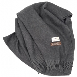 Charcoal unisex large wool pashmina blanket in soft fabric