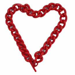 Κόκκινη μεταλλική αλυσίδα κολιέ