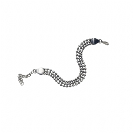 Ματ ασημί βραχιόλι με μεταλλικές μπίλιες