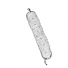 Ατσαλί συρμάτινο βραχιόλι με λευκά strass