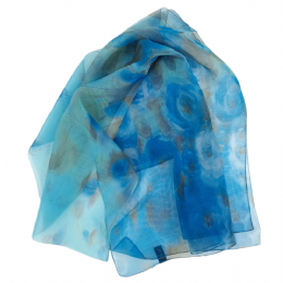 Wide Italian scarf The Royal Blue Roses