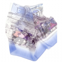 Λιλά και γκρι ιταλικό φουλάρι City Life