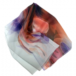 Retro ροζ, γκρι και ταμπά ιταλικό φουλάρι με λουλούδια