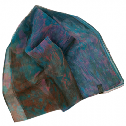 Πετρόλ, μωβ και μπλε royal ιταλικό φουλάρι Brush effect