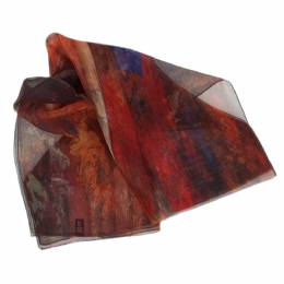 Ταμπά, μωβ και μπορντό ιταλικό φουλάρι Abstract Design