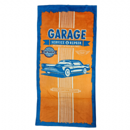 Πορτοκαλί και μπλε ραφ πετσέτα θαλάσσης Retro Garage